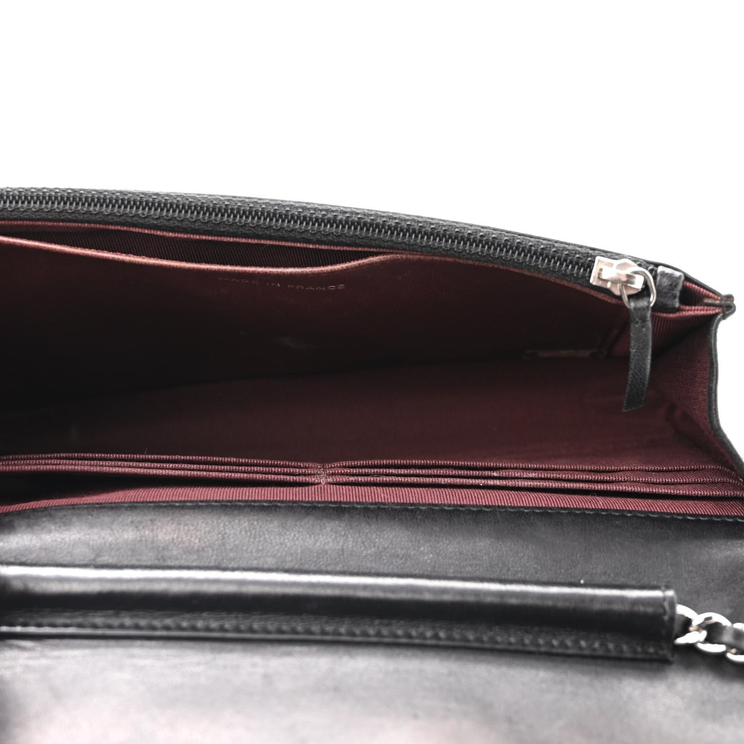 Lambskin Quilted Wallet On Chain WOC Black