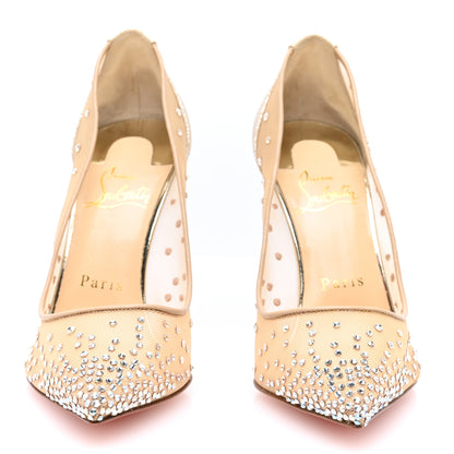 Christian Louboutin Rete Glitter Mini Specchio Strass Follies 100 Pumps 36 Crystal Moonlight 3 of 8