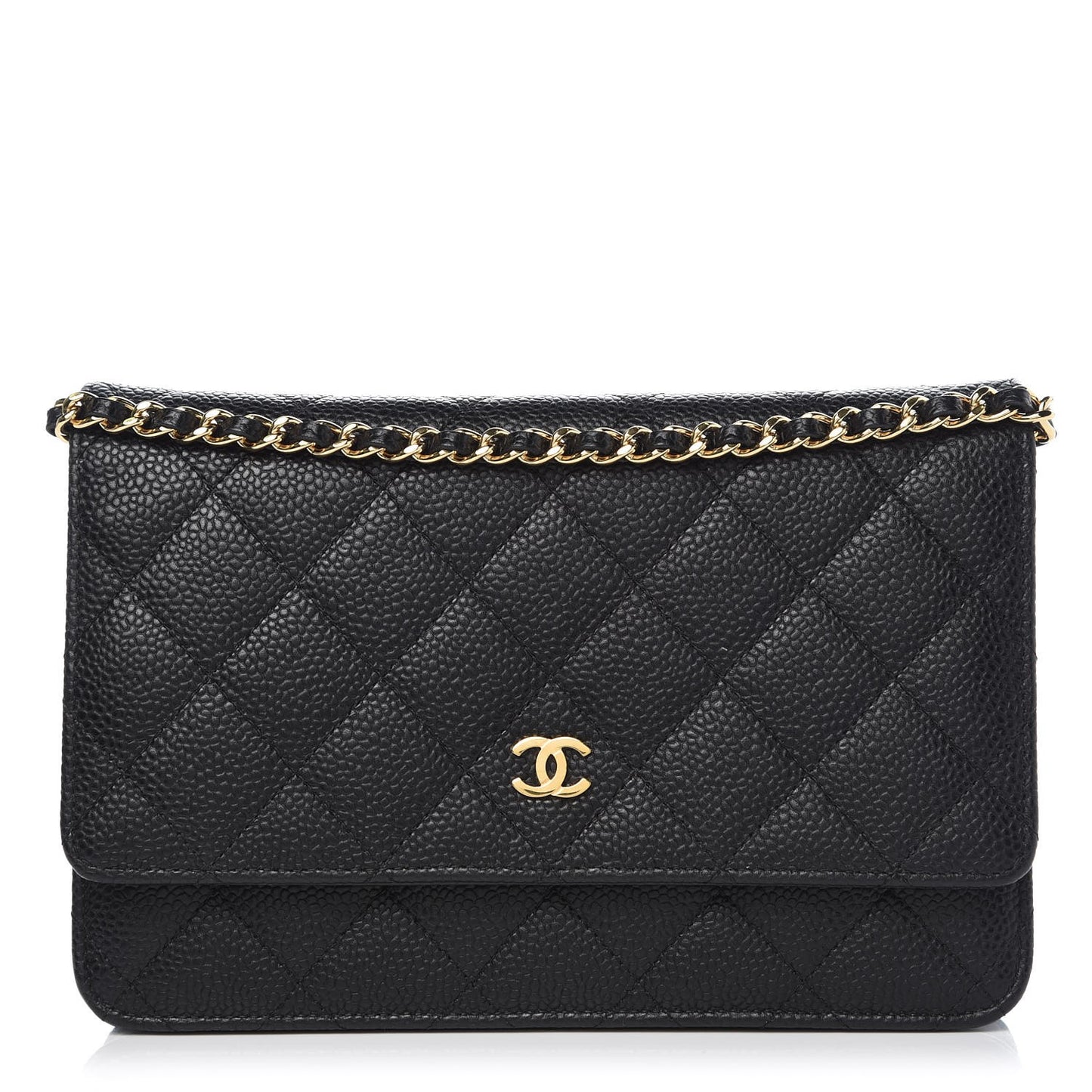 Caviar Quilted Wallet On Chain WOC Black