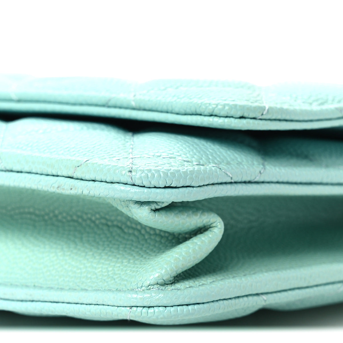 Caviar Quilted Wallet On Chain WOC Turquoise