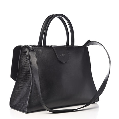 Givenchy Calfskin Crocodile Embossed Small Obsedia Satchel Black 3 of 14