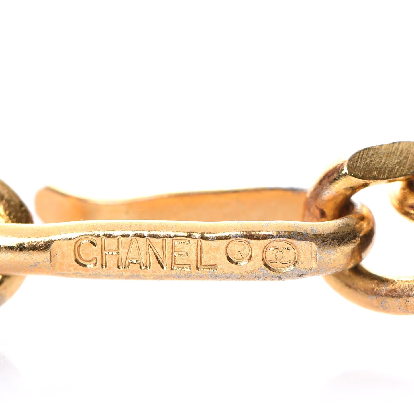 CHANE Lambskin Chain CC Medallion Belt Black Gold