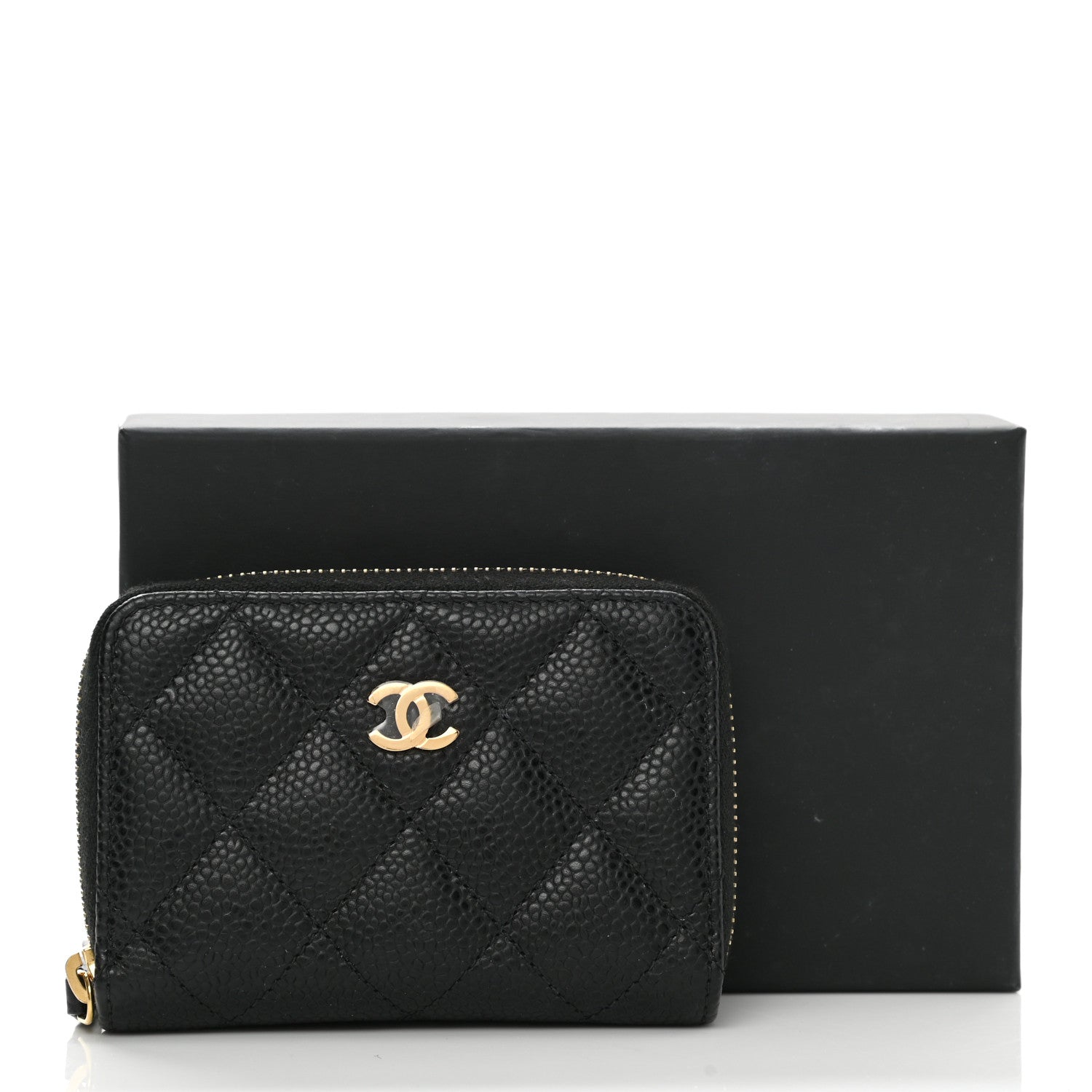Chanel Caviar Quilted Zip Coin Purse Black 9 of 9