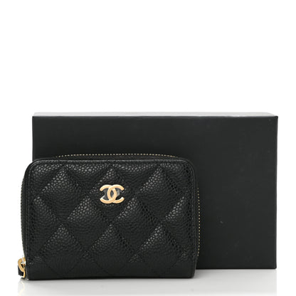 Chanel Caviar Quilted Zip Coin Purse Black 9 of 9