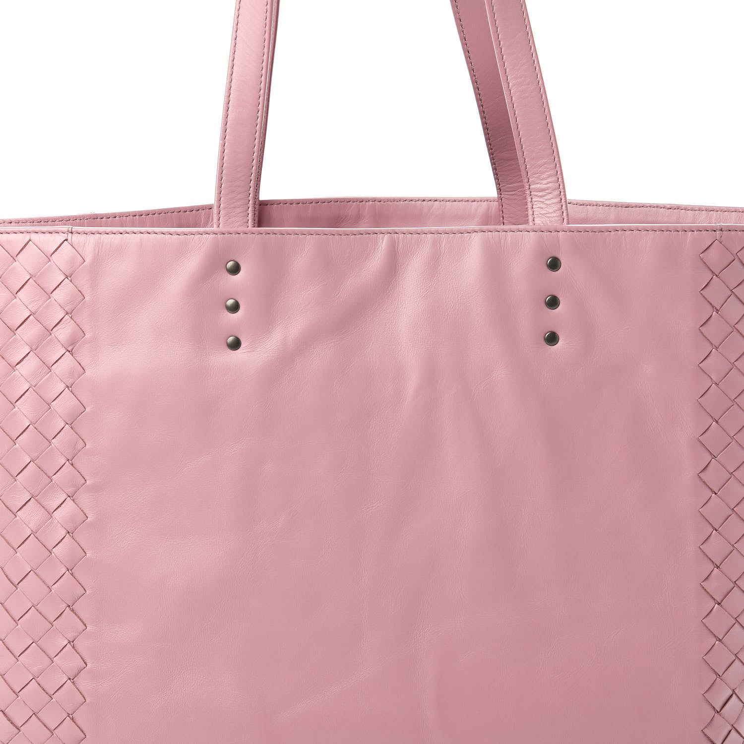 Bottega Veneta Calfskin Leggero Intrecciato Tote Mallow 9 of 10