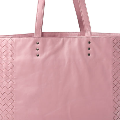 Bottega Veneta Calfskin Leggero Intrecciato Tote Mallow 9 of 10