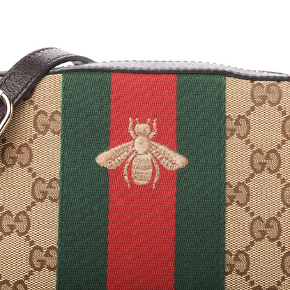 Gucci GG Supreme Monogram Web Small Webby Bee Shoulder Bag Dark Brown 10 of 10