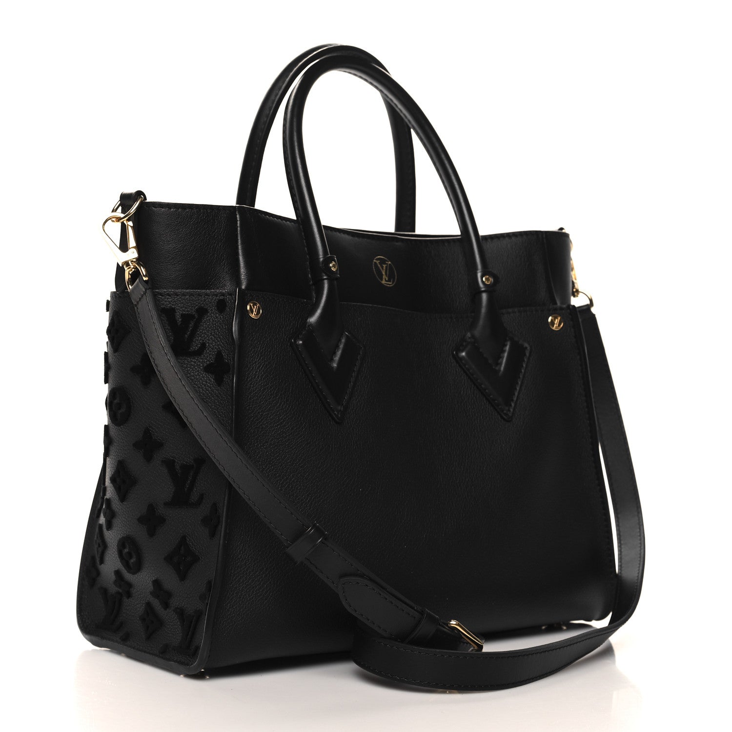 Louis Vuitton Calfskin Monogram Tufting On My Side Black 3 of 9