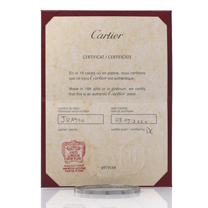 Cartier 18K White Gold Small LOVE Bracelet 17 5 of 5
