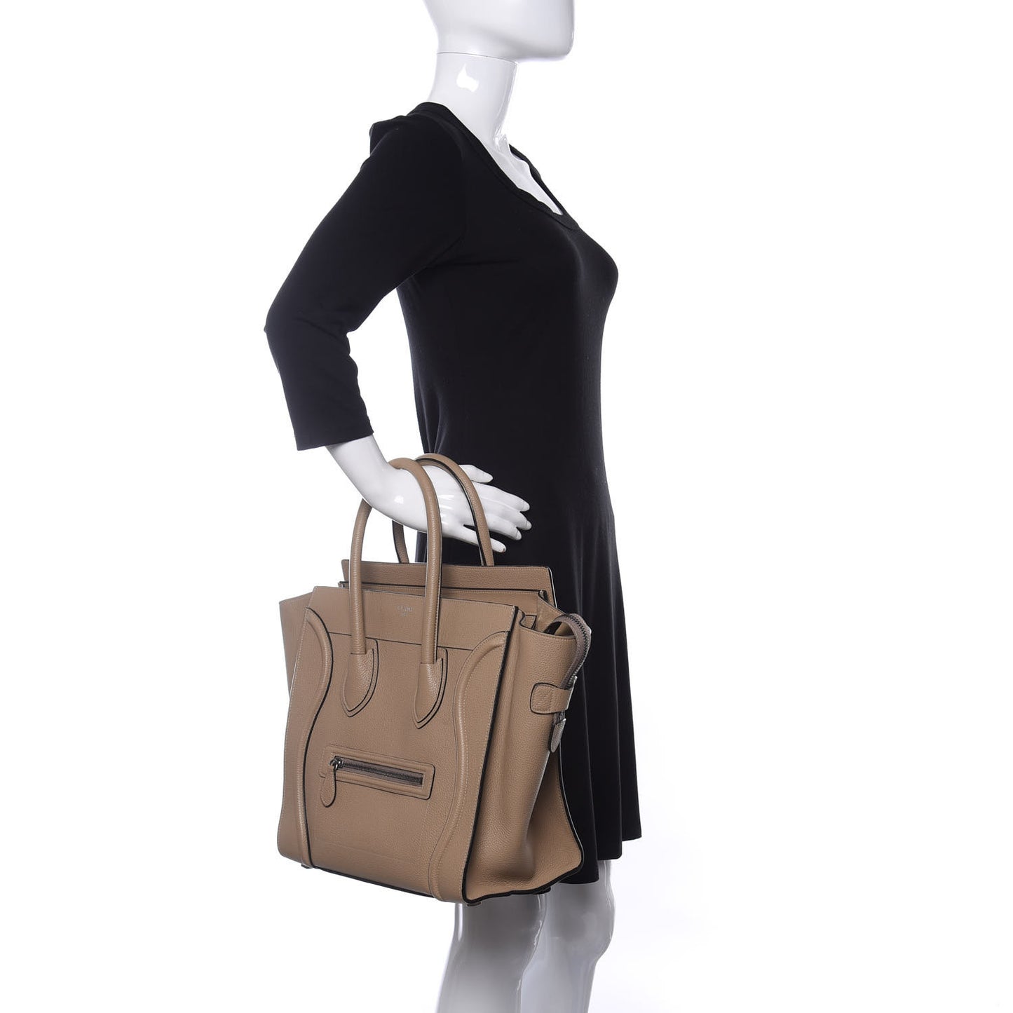 Drummed Calfskin Mini Luggage Dune