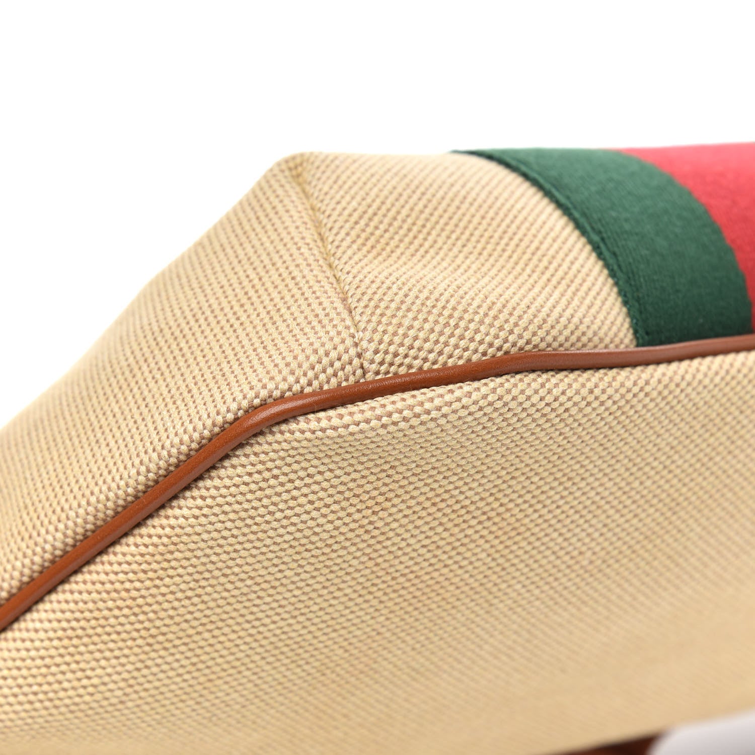 Gucci Vintage Canvas Web Belt Bag Sand Cuir 8 of 9