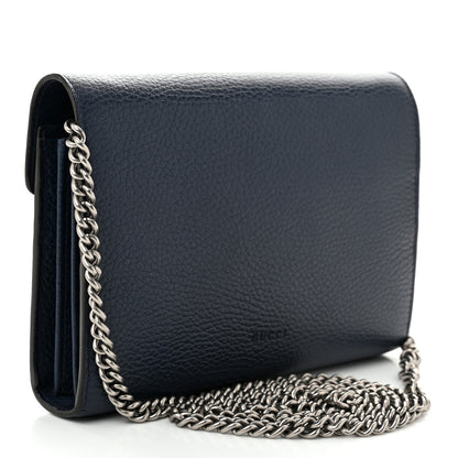Gucci Calfskin Mini Dionysus Chain Wallet Blue Agata Black Diamond 2 of 10