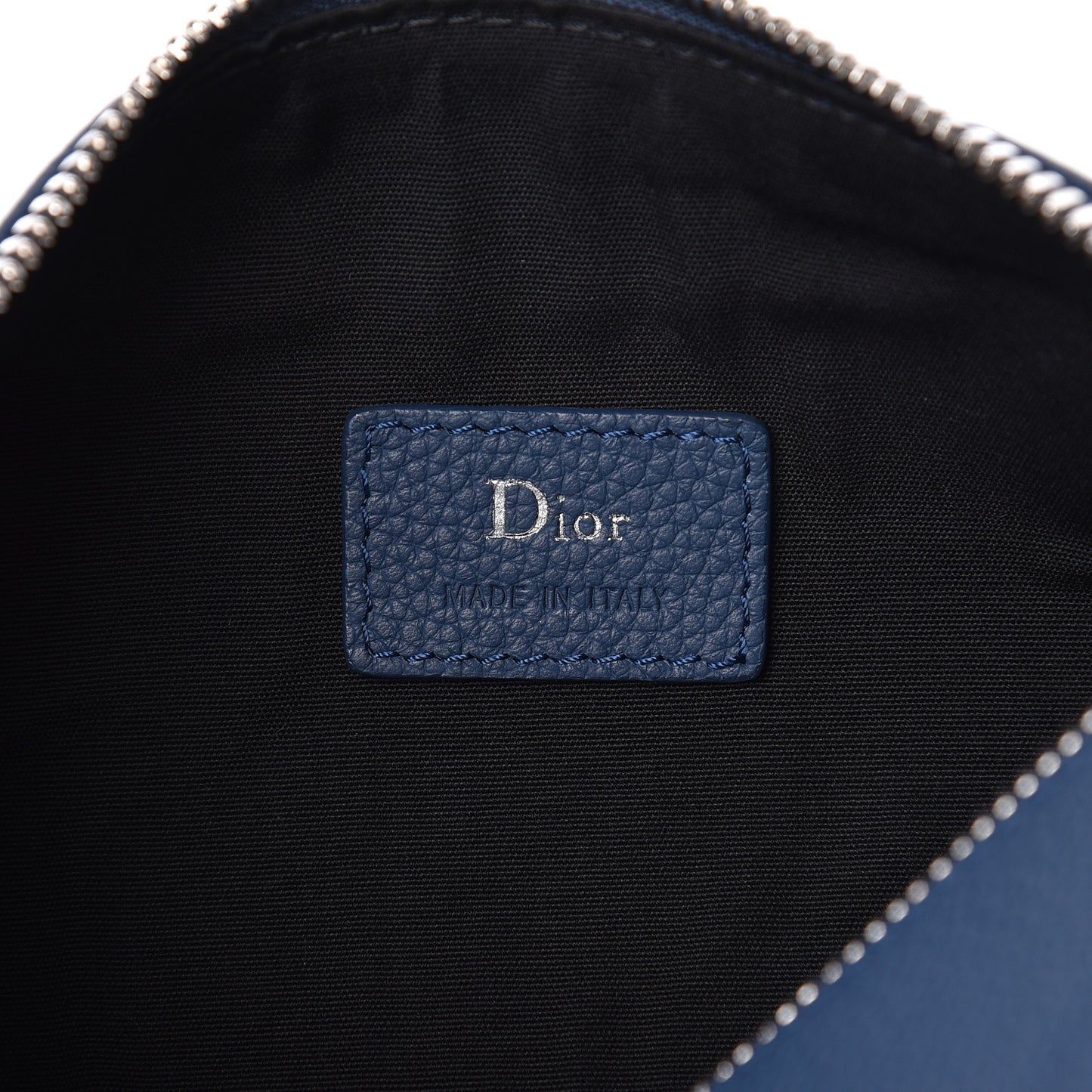 HOMME Grained Calfskin Mens Roller Pouch Navy Blue