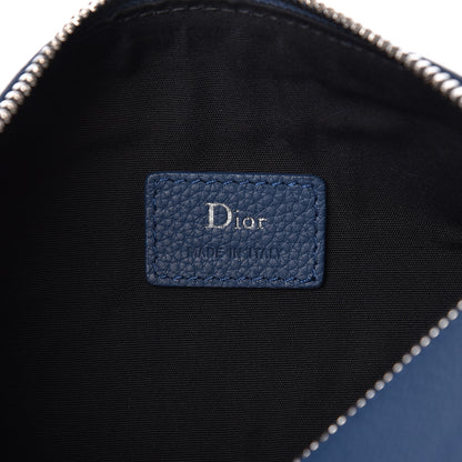 Christian Dior HOMME Grained Calfskin Mens Roller Pouch Navy Blue 8 of 9