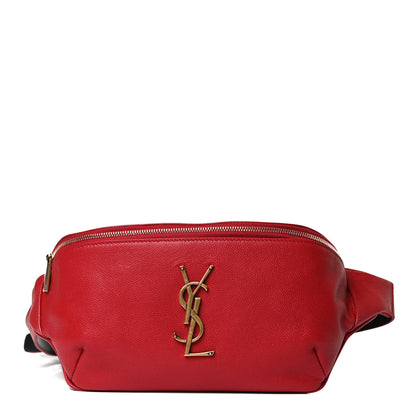 Saint Laurent Grain De Poudre Monogram Belt Bag Rouge Eros 1 of 14