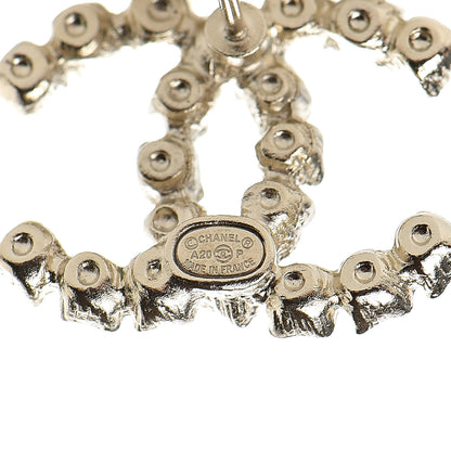 Chanel Crystal CC Earrings Light Gold 4 of 5