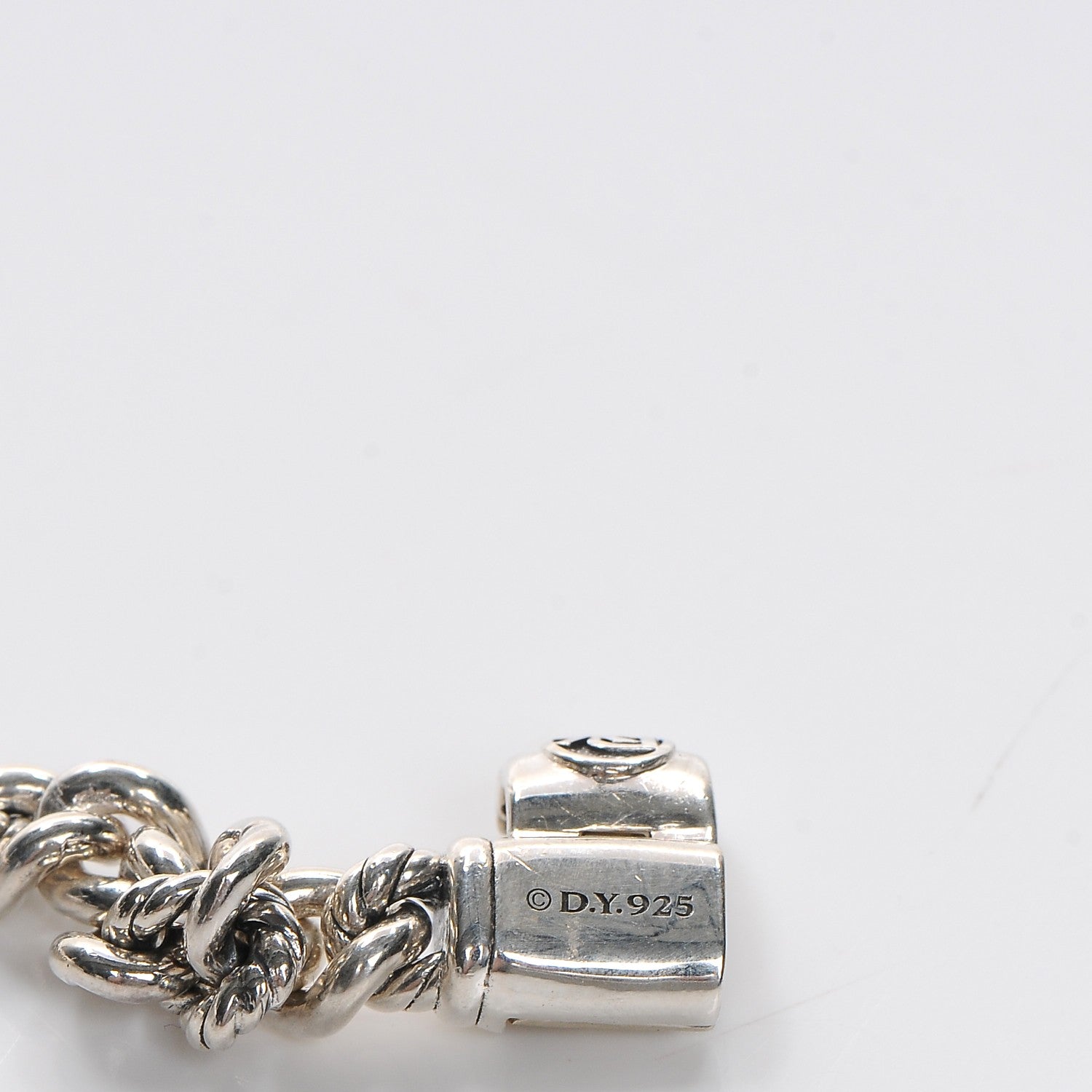 David Yurman Sterling Silver Diamond 7mm Petite Pave Curb Link Love ID Bracelet 6 of 6