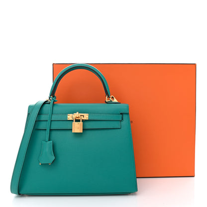 Hermes Epsom Kelly Sellier 25 Bleu Paon 14 of 14
