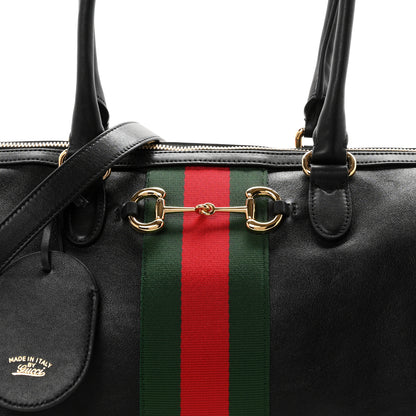 Gucci Calfskin Web Large Borsetto Boston Black 8 of 10