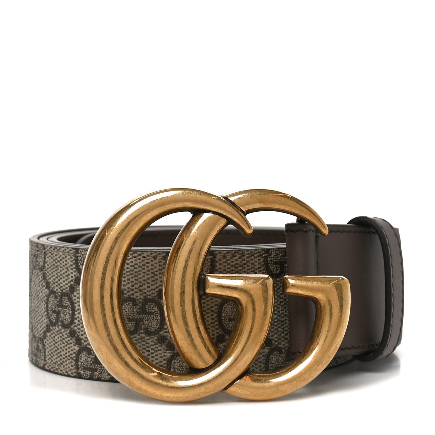 GG Supreme Monogram Matte Plutone Calfskin Double G 40mm Belt 110 44 Beige Ebony New Acero