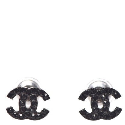 Chanel Crystal Mini CC Earrings Black 1 of 4