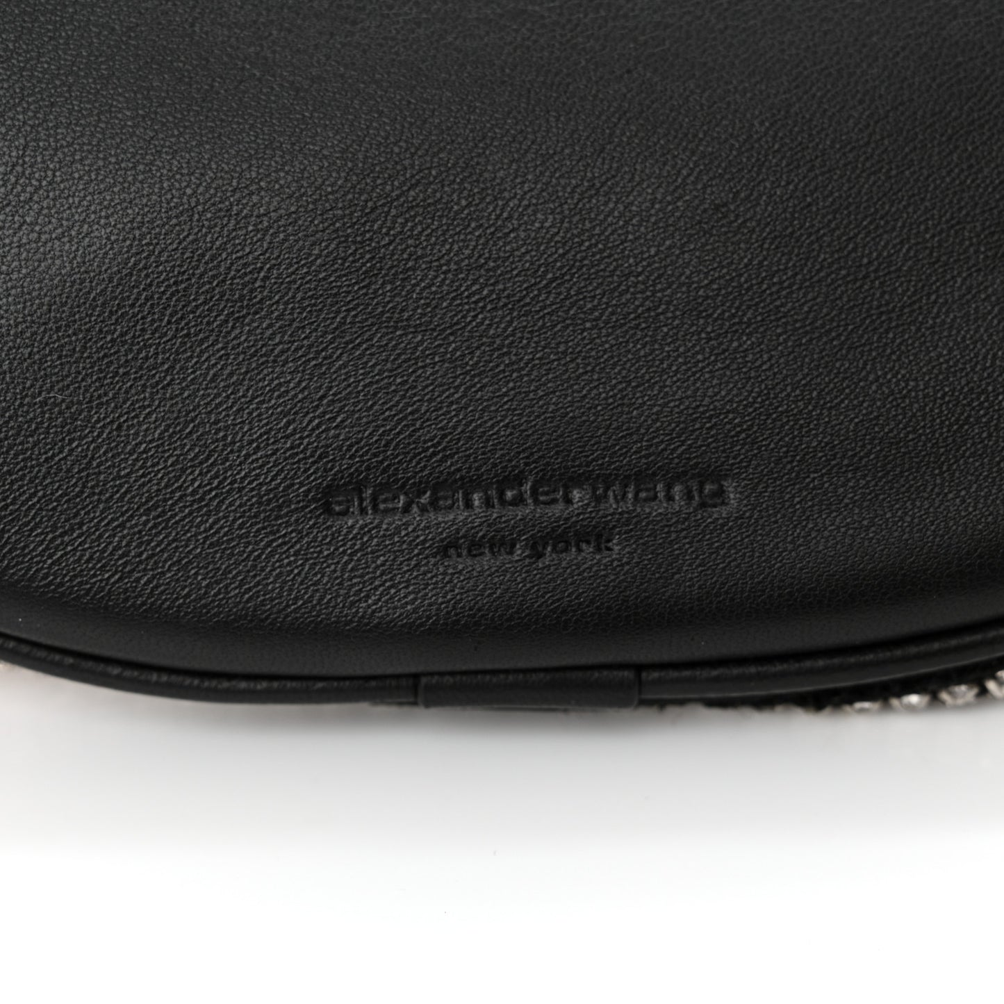 Rhinestone Mesh Mini Attica Belt Bag Black