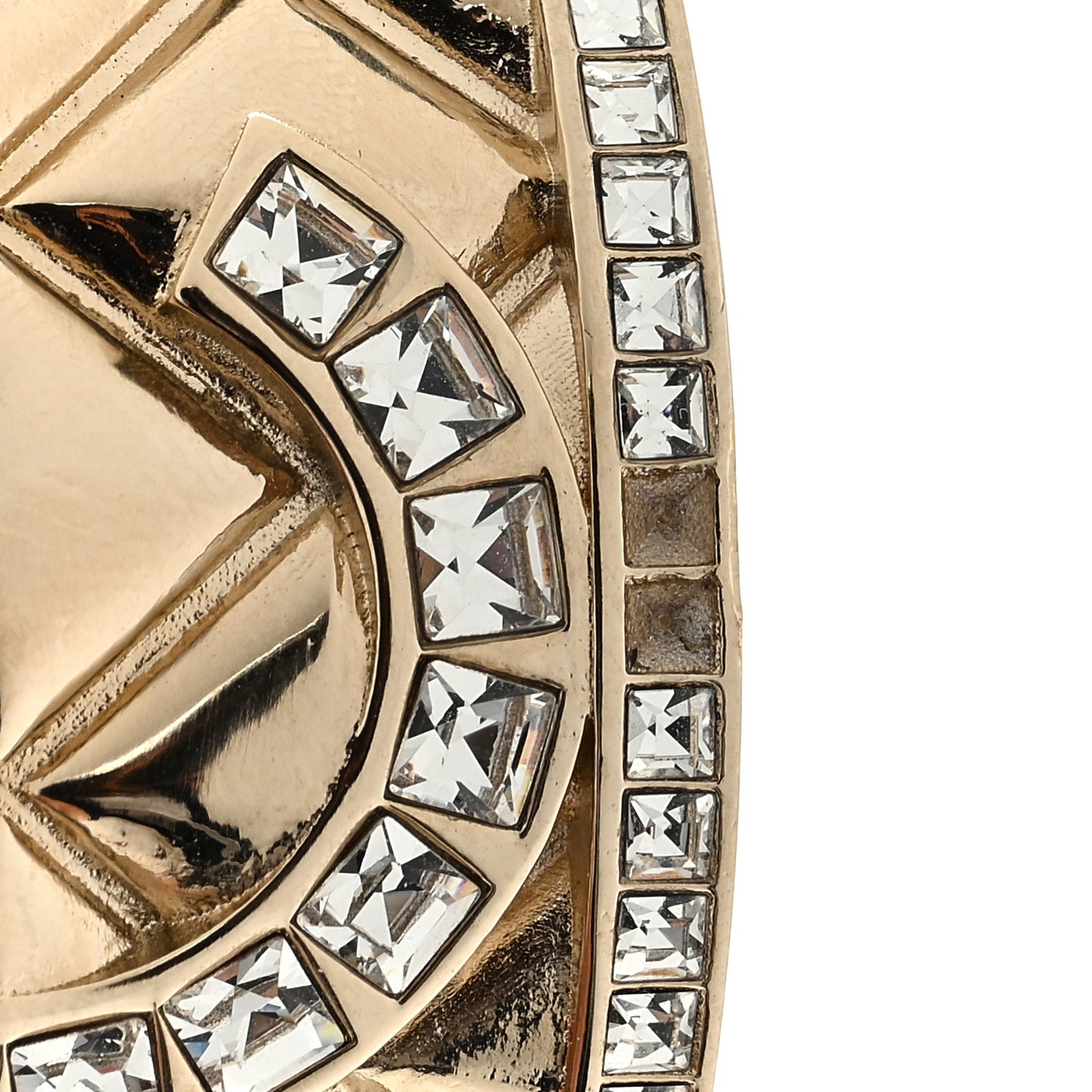 Crystal Logo Cuff Bracelet Gold Gold
