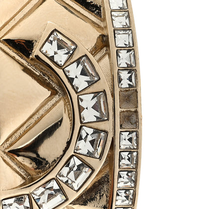 Chanel Crystal Logo Cuff Bracelet Gold Gold 4 of 4