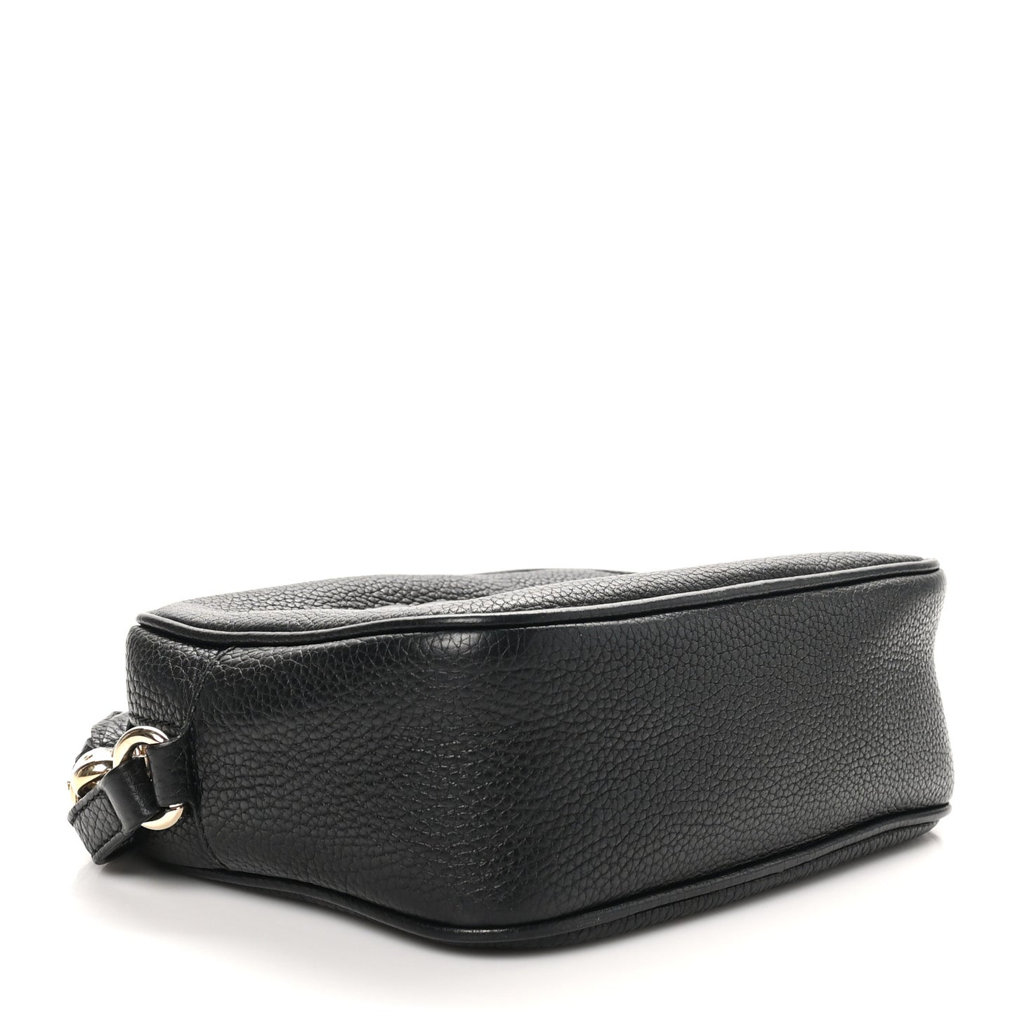 Pebbled Calfskin Small Soho Disco Bag Black