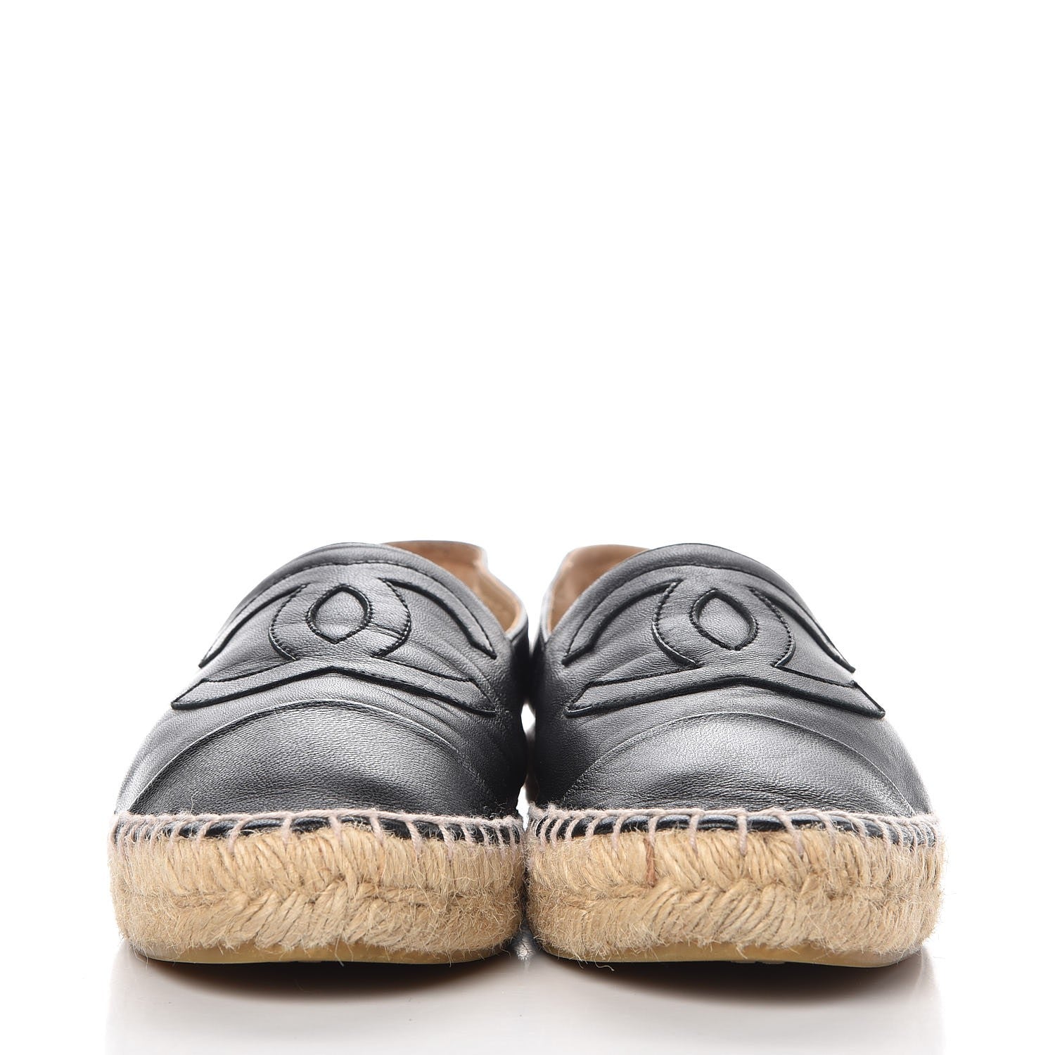 Chanel Lambskin CC Espadrilles 39 Black 2 of 13