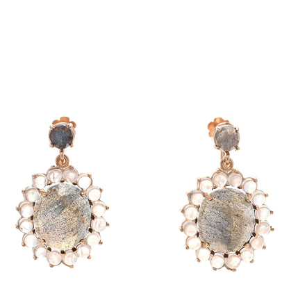 Irene Neuwirth 18K Rose Gold Labradorite Moonstone Drop Earrings 1 of 4