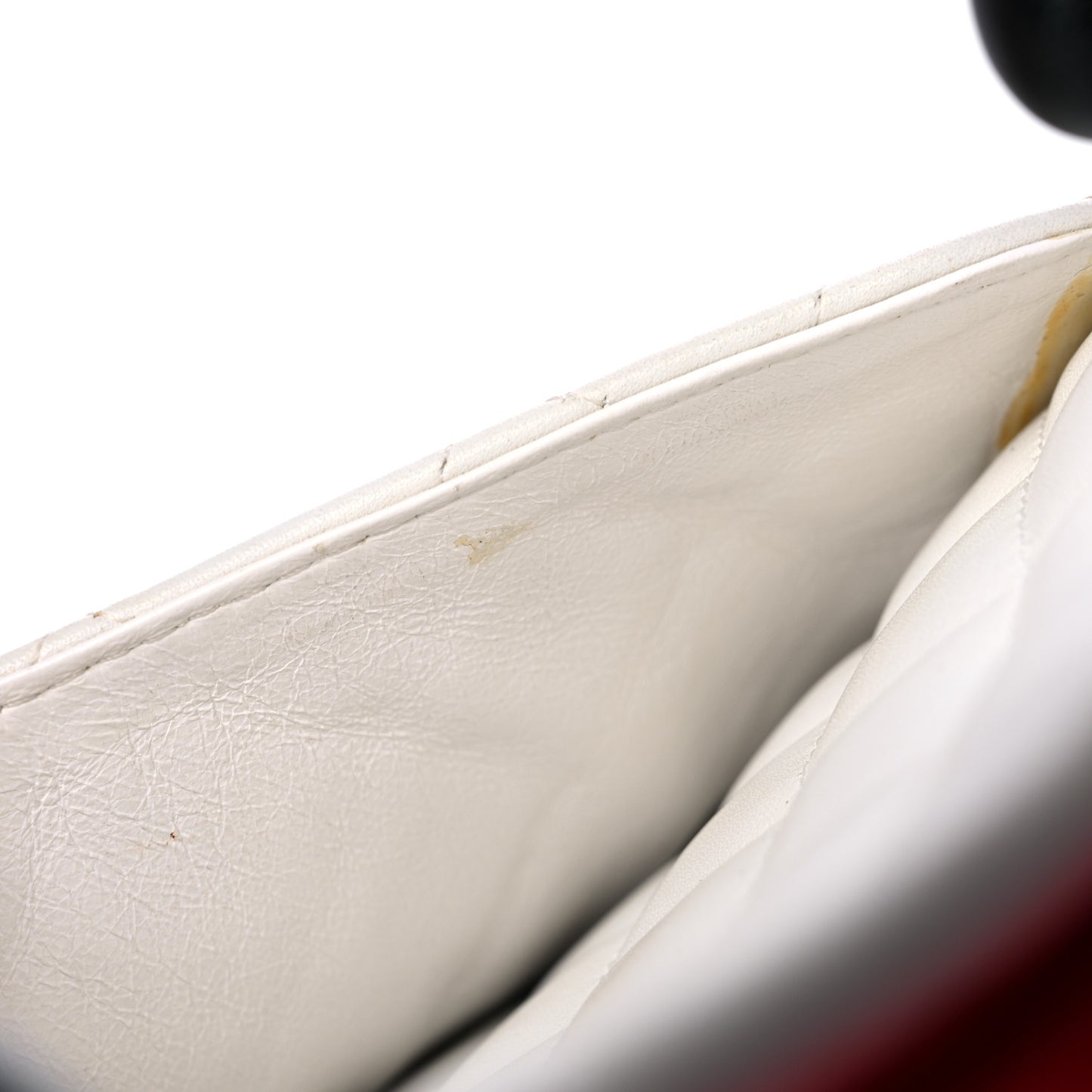 Calfskin Quilted Medium Cambon Tote White Black