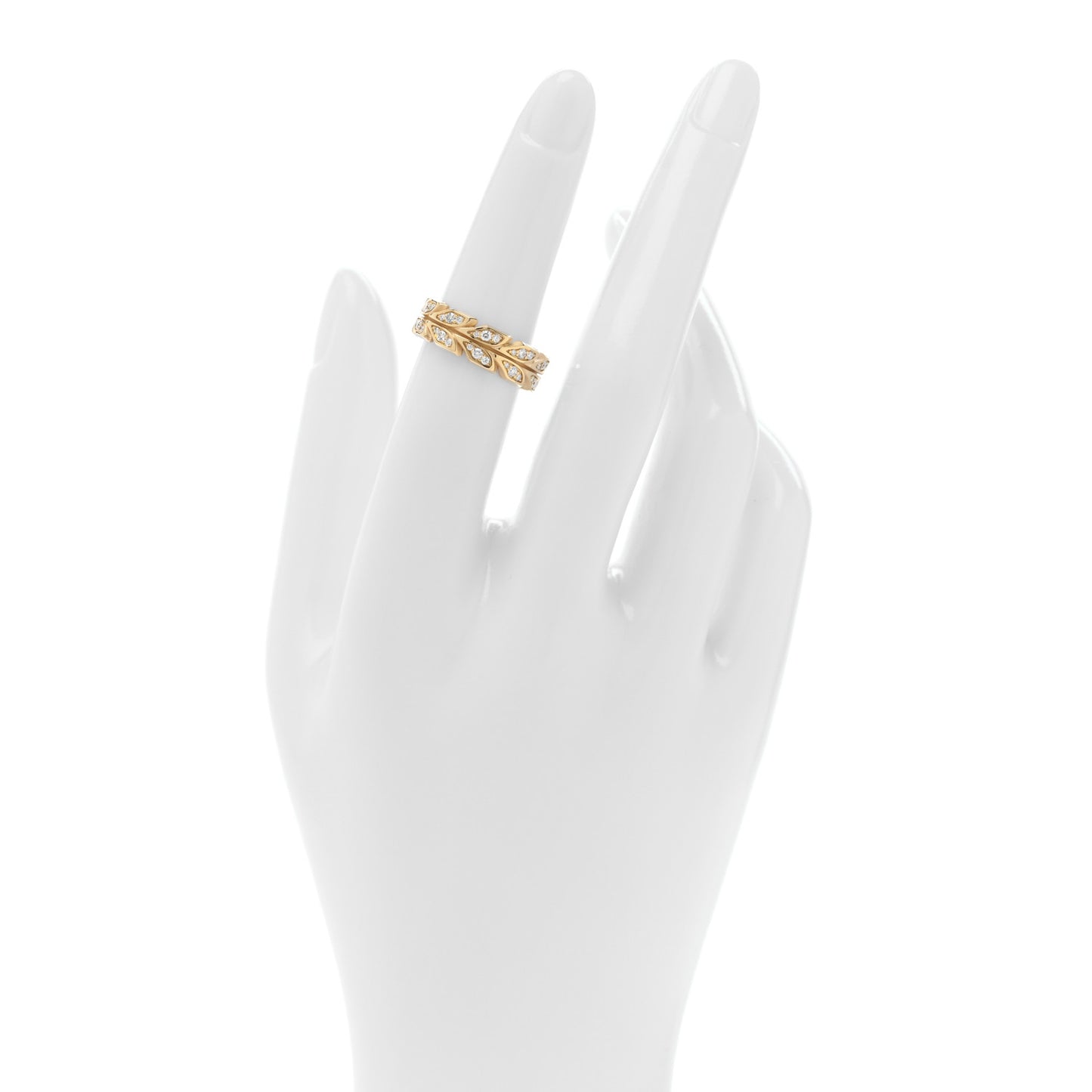 18K Yellow Gold Diamond Victoria Vine Band Ring 51 5.75