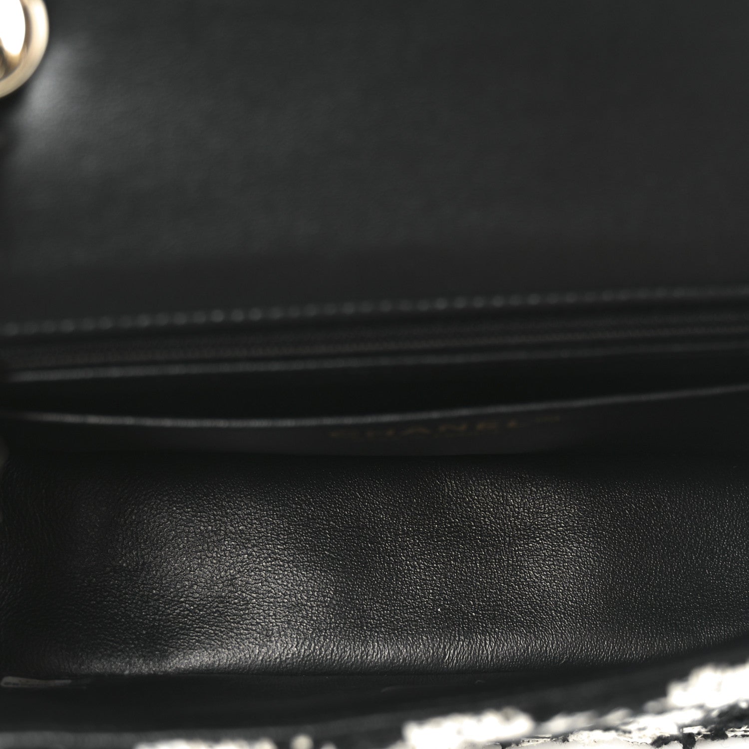 Chanel Tweed Quilted Mini Rectangular Flap Black Ecru White 5 of 10