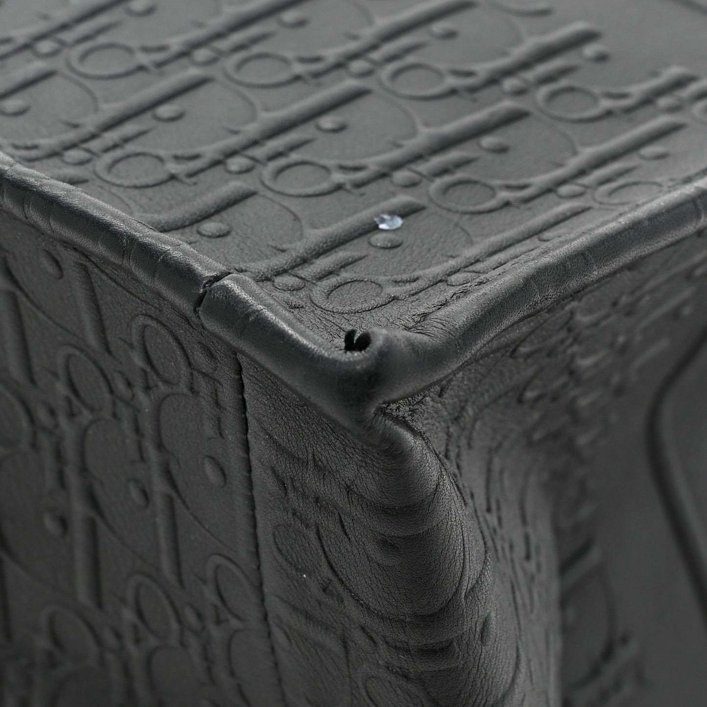 Oblique Calfskin Embossed Large Book Tote Black