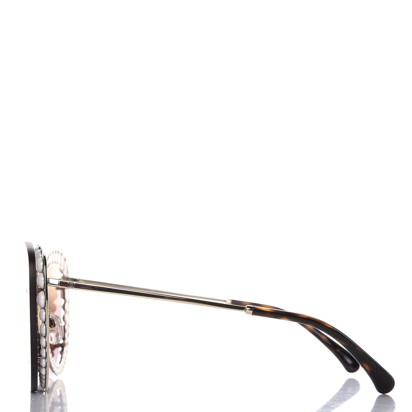Acetate Metal Pearl Butterfly Sunglasses 4236-H Brown