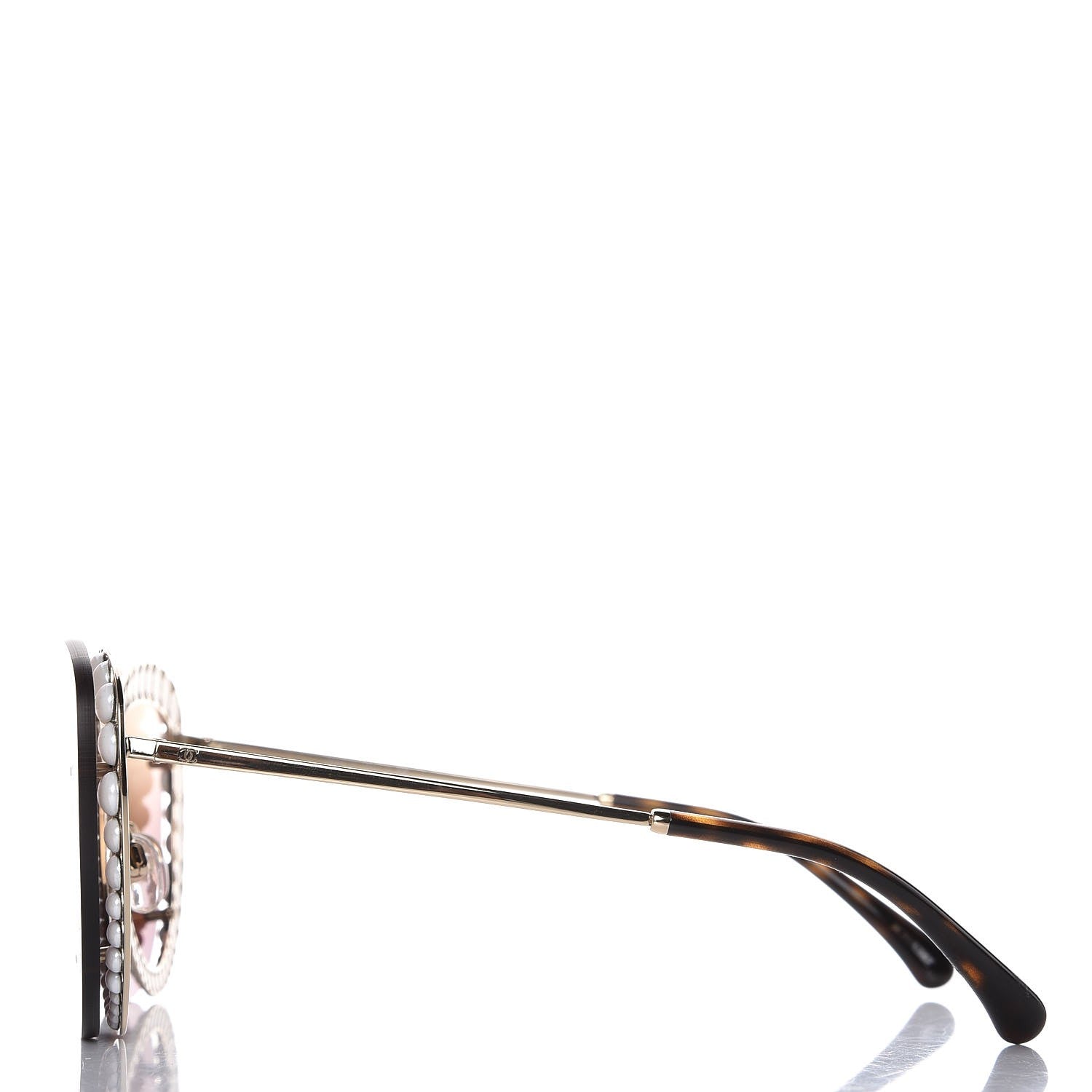 Chanel Acetate Metal Pearl Butterfly Sunglasses 4236-H Brown 3 of 7