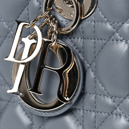 Christian Dior Lambskin Cannage Small My Lady Dior Blue Grey 15 of 16