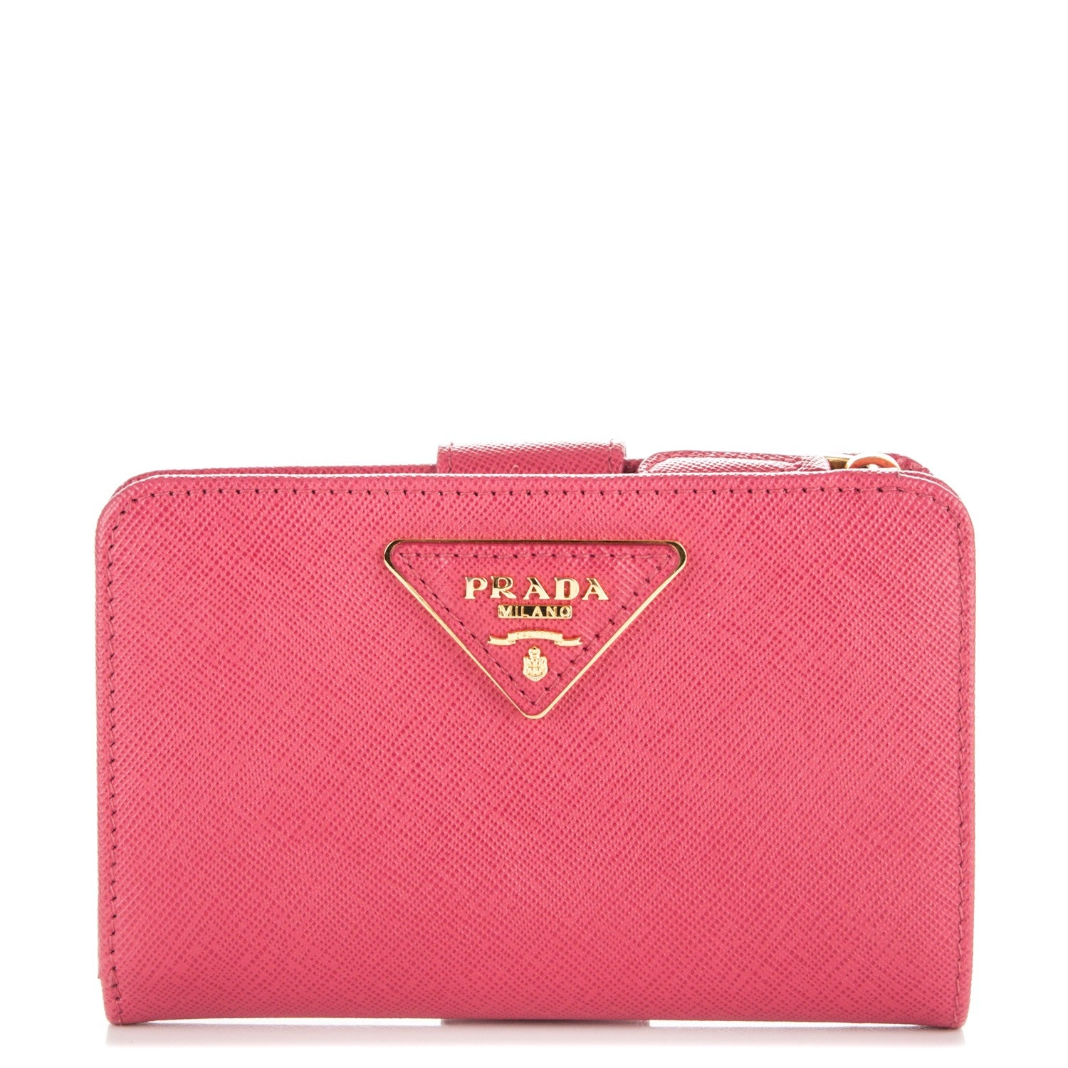 Prada Saffiano Compact Wallet Peonia 1 of 6