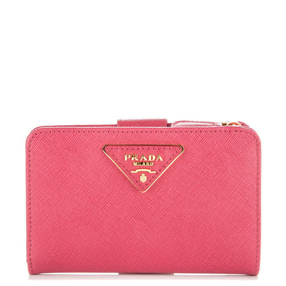 Prada Saffiano Compact Wallet Peonia 1 of 6