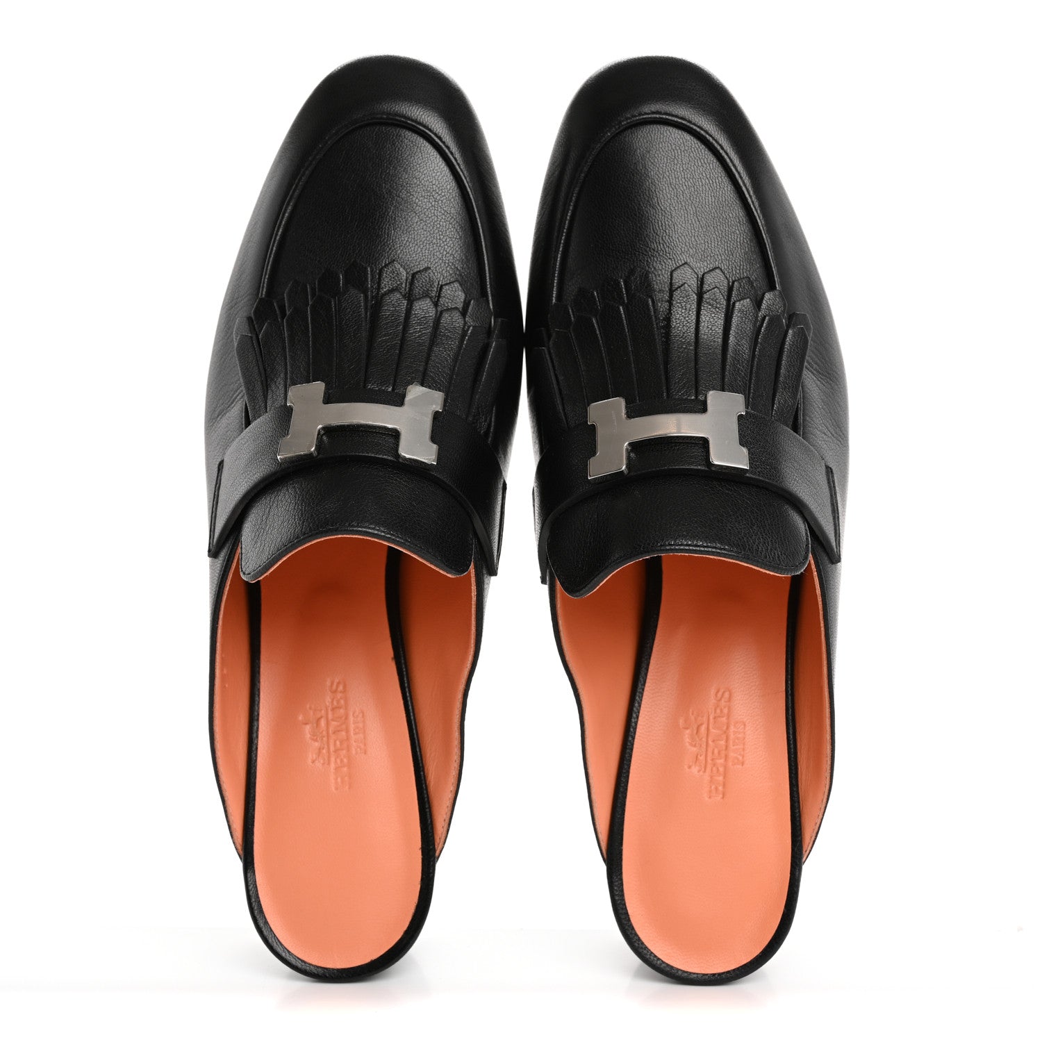Hermes Goatskin Tuileries Mules 37.5 Black 2 of 9