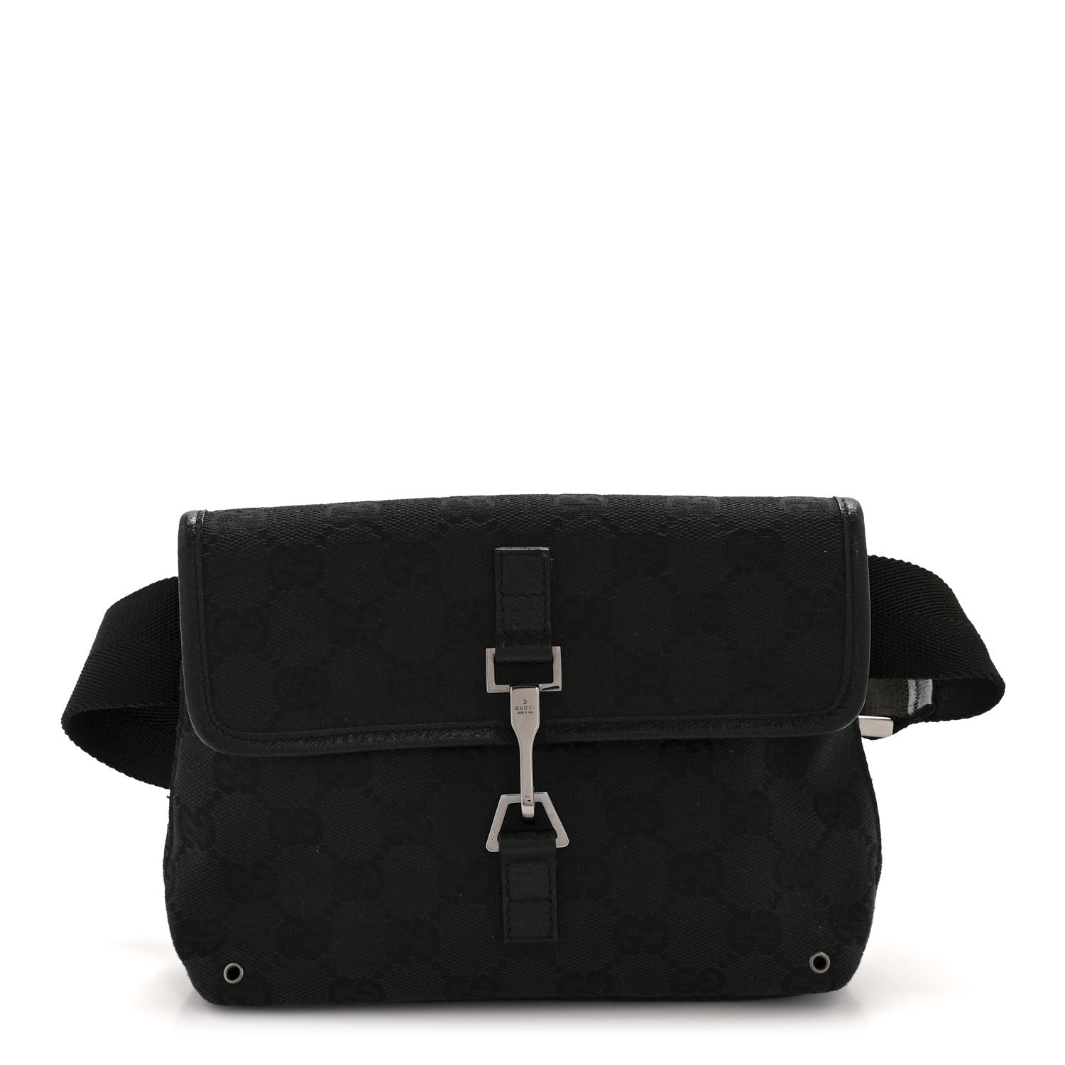 Gucci GG Monogram Web Flight Belt Bag Black 1 of 11