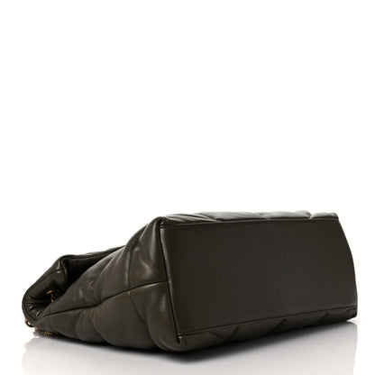 Saint Laurent Lambskin Quilted Medium Loulou Puffer Monogram Chain Satchel Seaweed Green 4 of 8