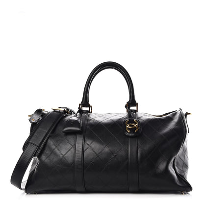 Chanel Calfskin Stitched Duffel Bag Black 1 of 10