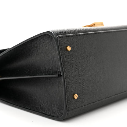 Saint Laurent Grain de Poudre Medium Classic Monogram Cassandra Top Handle Black 9 of 10