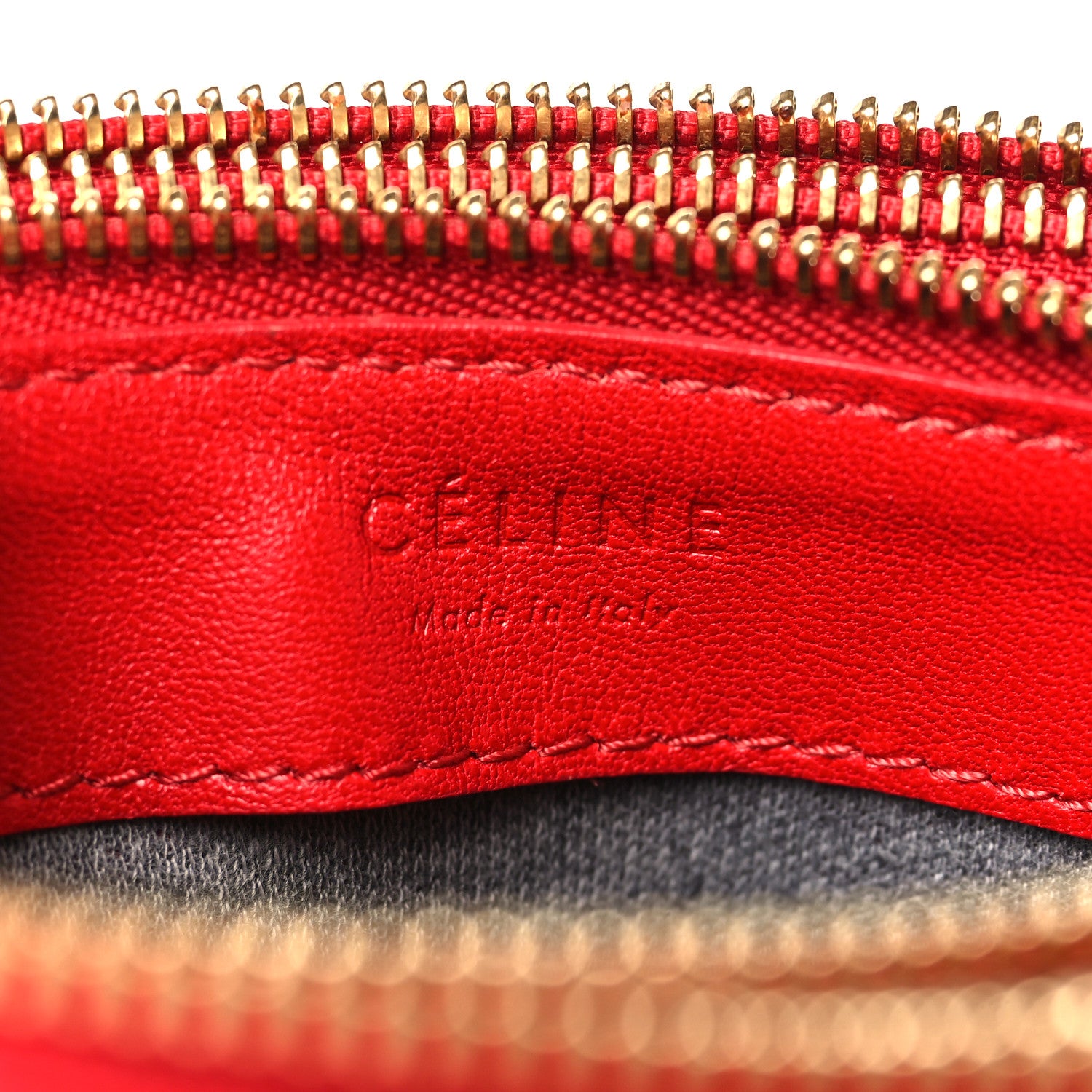 Celine Lambskin Small Trio Crossbody Bag Red 8 of 14
