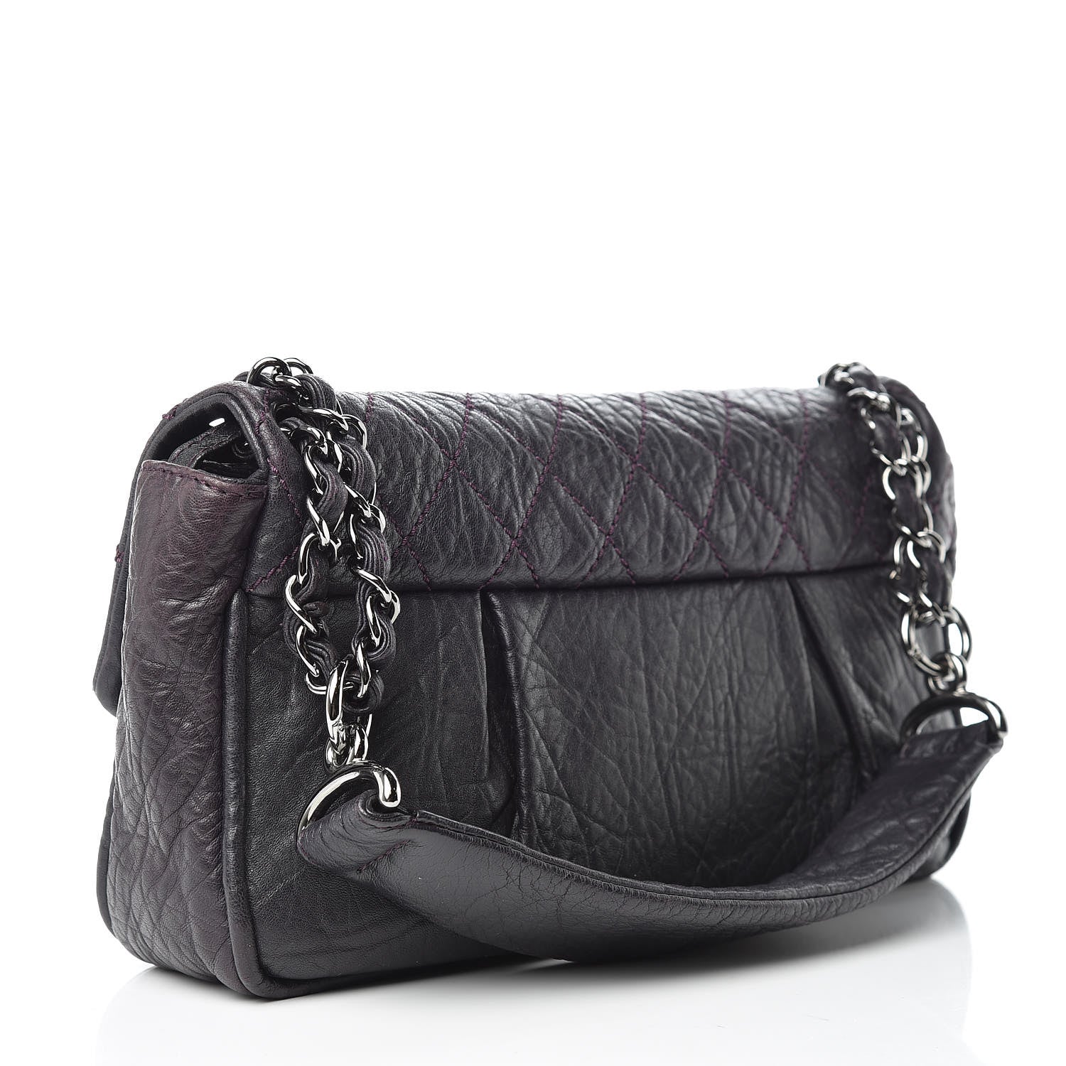 Chanel Distressed Lambskin Lady Braid Flap Dark Purple 3 of 15
