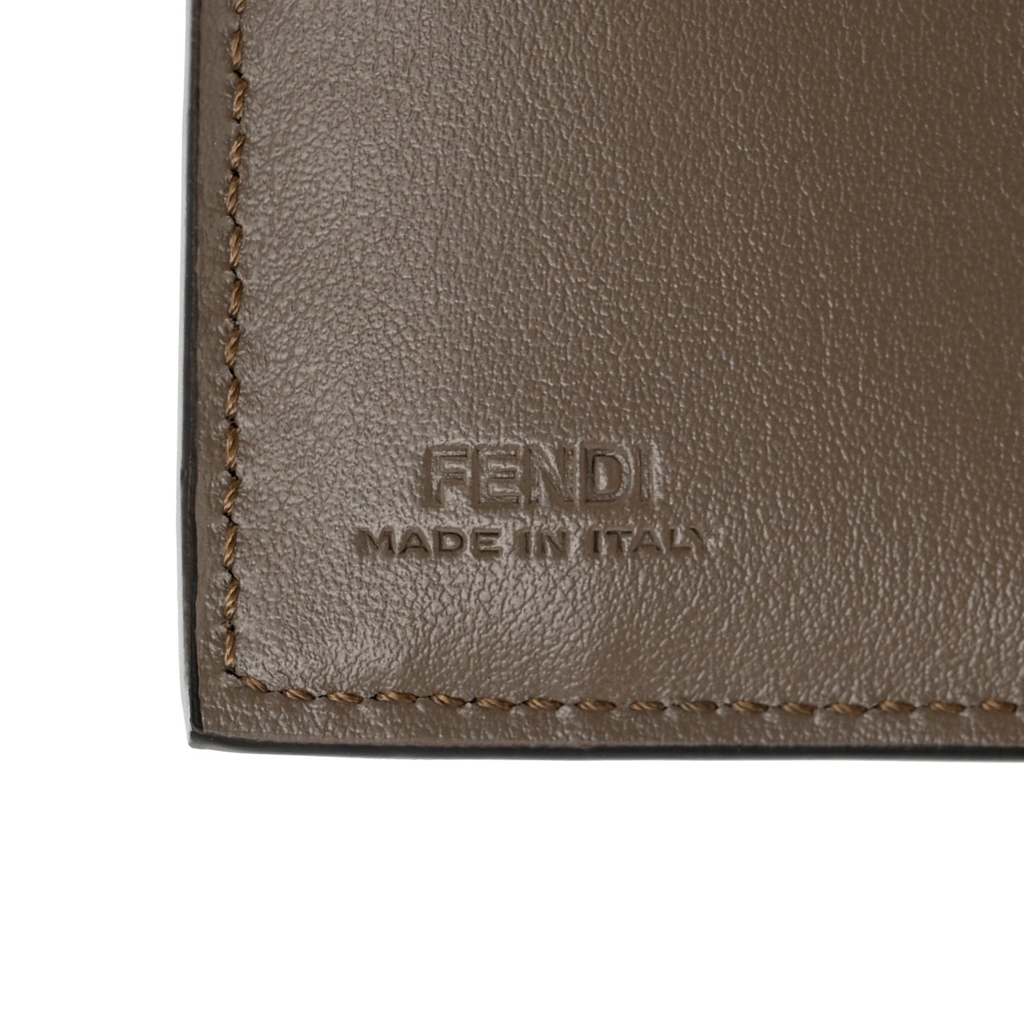 Vitello King Tamponato Logo Embossed Wallet Tortora