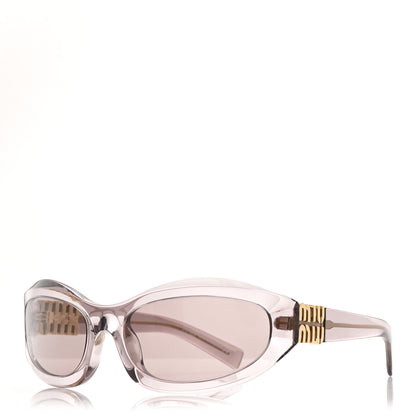 Miu Miu Transparent Acetate Oval Sunglasses SMU14Z Purple 1 of 7