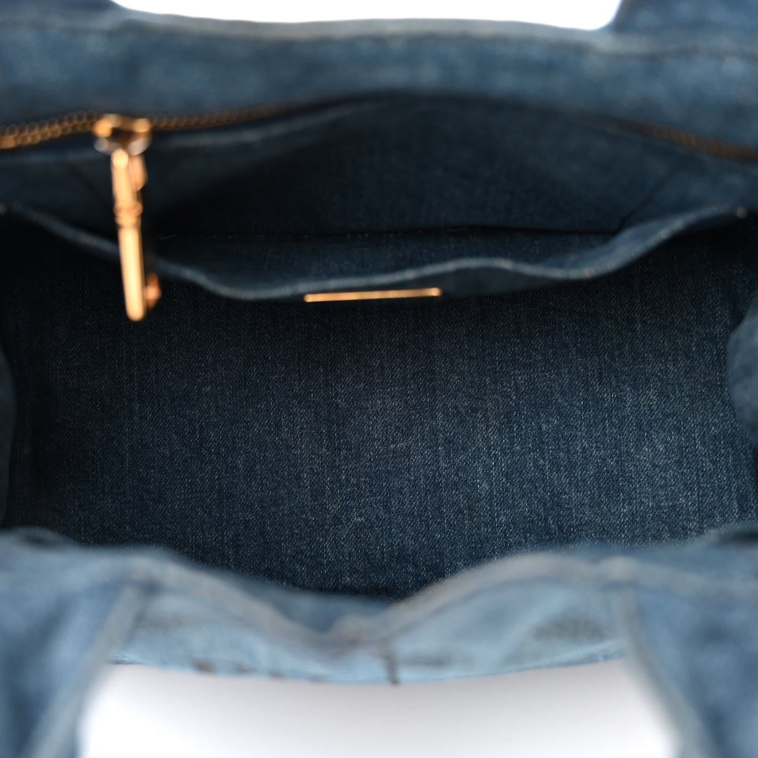Prada Denim Small Logo Tote Bleu 5 of 12